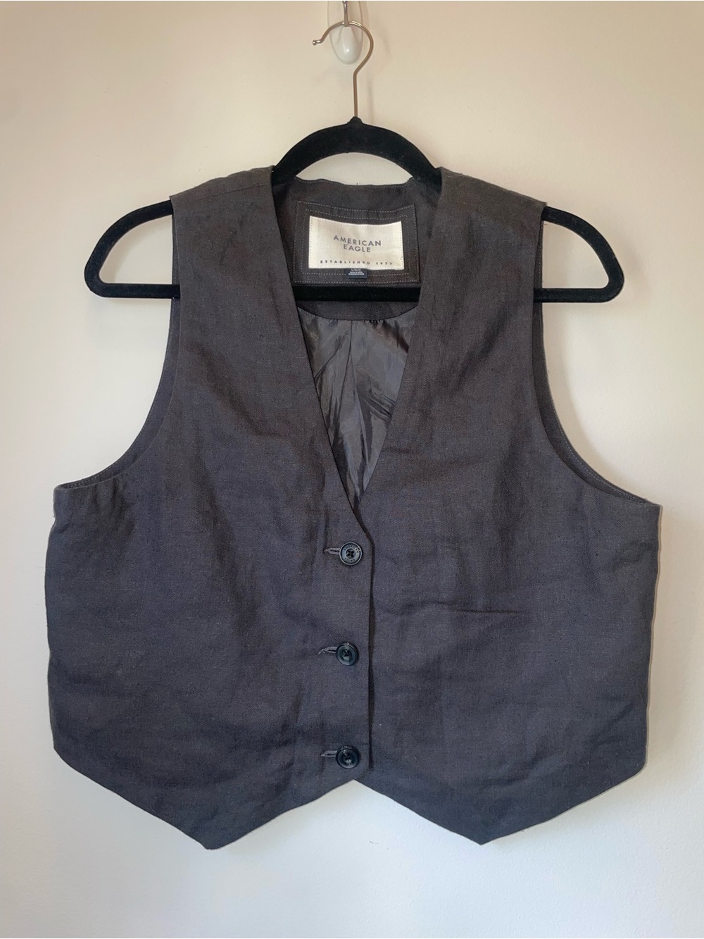 American Eagle Outfitters Gray Tailored Vest